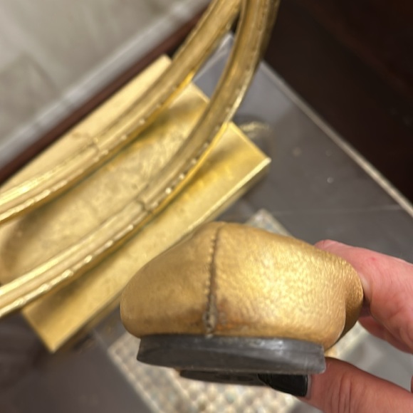 Tory Burch Reva Metallic Gold Ballet Flat With Gold Metal Double T Logo - Picture 8 of 16